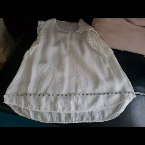 Linen White La e Trim Womens Top 3xl - Picture 10 of 10